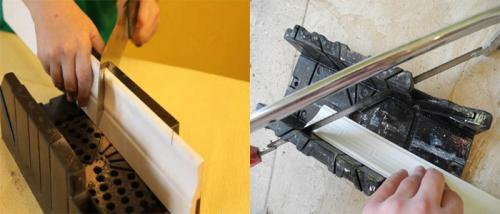 Как вырезать угол на плинтусе без стусла. Способ .  Классическое стусло