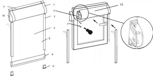 Установка рулонных штор Uni-2. Инструкция по монтажу рулонных штор Uni-2